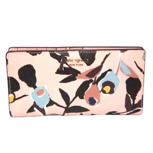 NWT Kate Spade Cameron paper Rose large wallet